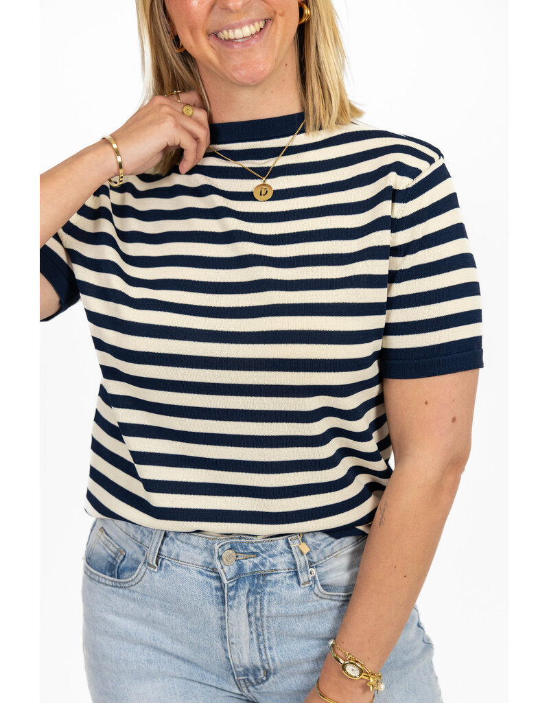 21Jewelz Streep truitje - blauw/ecru