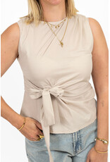 21Jewelz Mouwloze top met strik - beige