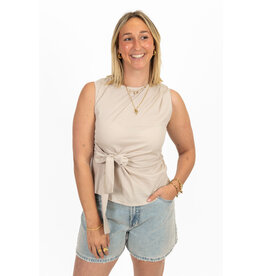 21Jewelz Mouwloze top met strik - beige