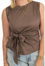21Jewelz Mouwloze top met strik - bruin
