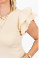 21Jewelz Top met ruffle mouwtjes - beige