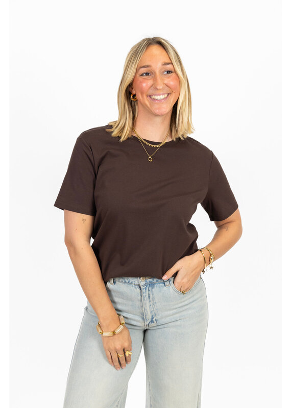 21Jewelz Effen basic t-shirt - bruin