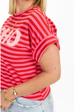 21Jewelz Gestreepte top "SOHO" - roze/rood