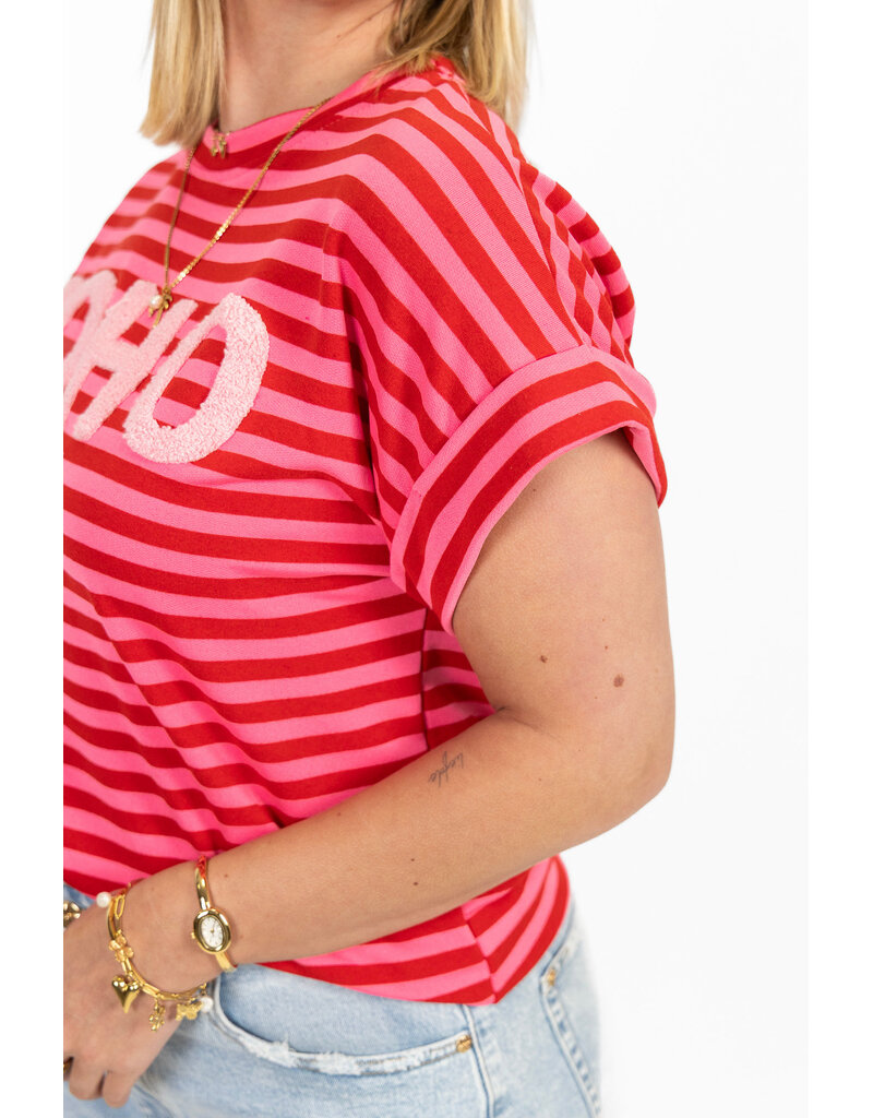 21Jewelz Gestreepte top "SOHO" - roze/rood