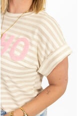 21Jewelz Gestreepte top "SOHO" - ecru/beige