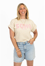 21Jewelz Gestreepte top "SOHO" - ecru/beige