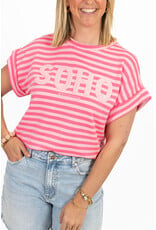 21Jewelz Gestreepte top "SOHO" - lichtroze/roze