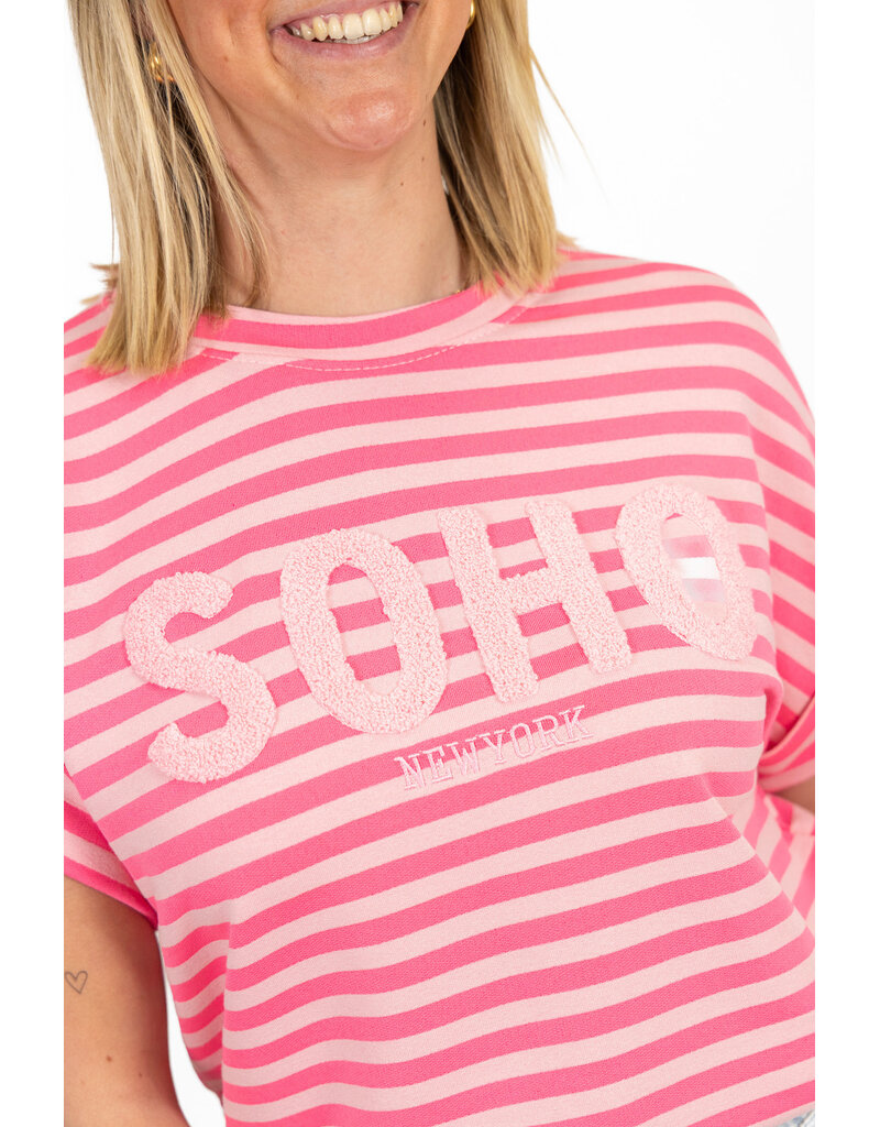 21Jewelz Gestreepte top "SOHO" - lichtroze/roze