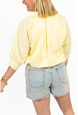 21Jewelz Effen blouse met driekwart pofmouw - geel
