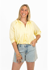 21Jewelz Effen blouse met driekwart pofmouw - geel