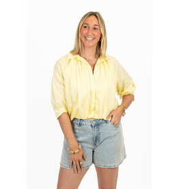 21Jewelz Effen blouse met driekwart pofmouw - geel