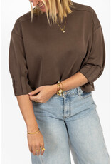 21Jewelz Sweatshirt met smock mouwtje - bruin