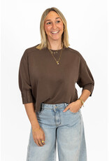21Jewelz Sweatshirt met smock mouwtje - bruin