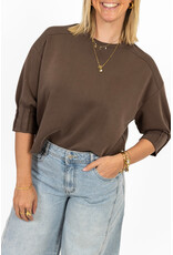 21Jewelz Sweatshirt met smock mouwtje - bruin