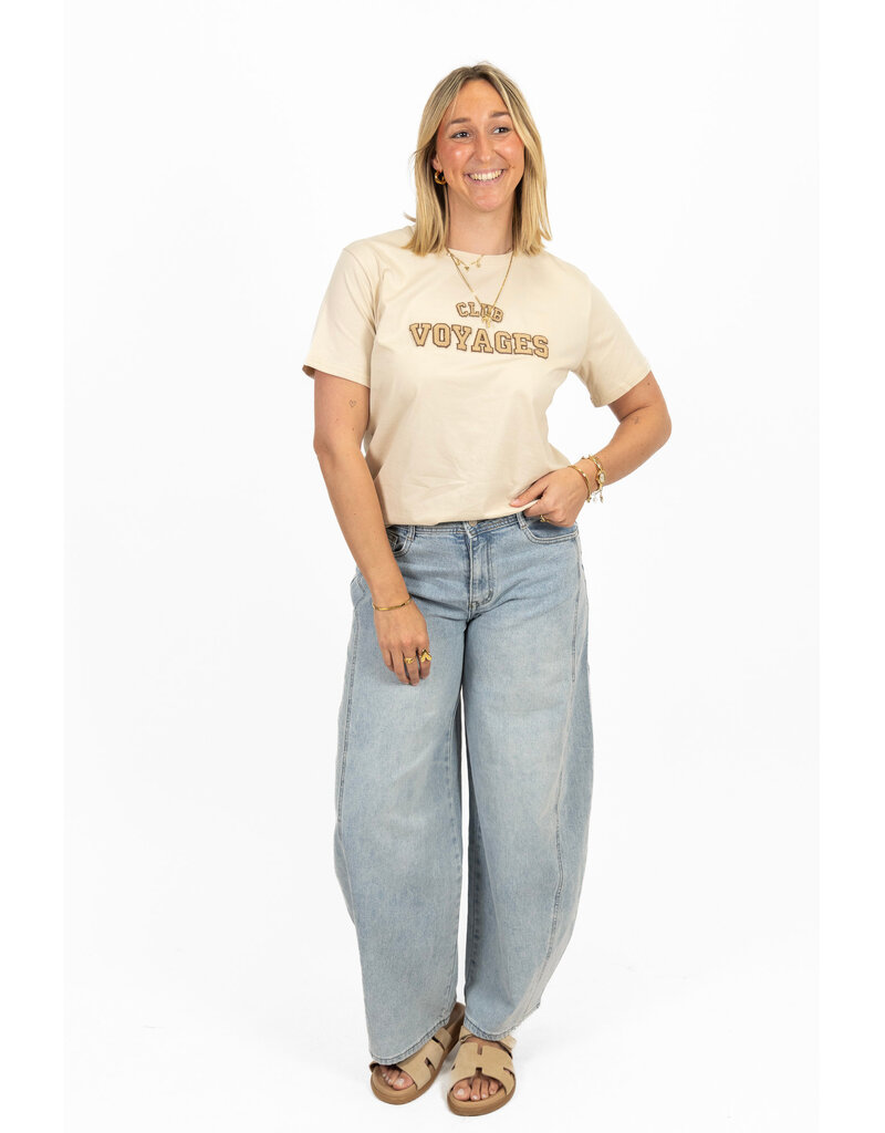 21Jewelz T-shirt "Club Voyage" - beige