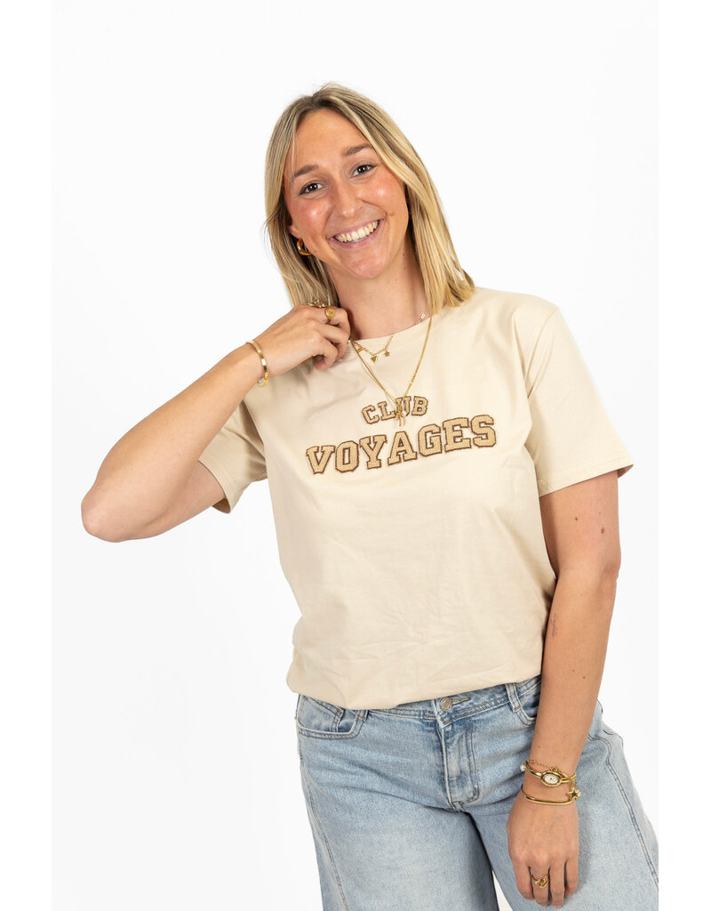 21Jewelz T-shirt "Club Voyage" - beige