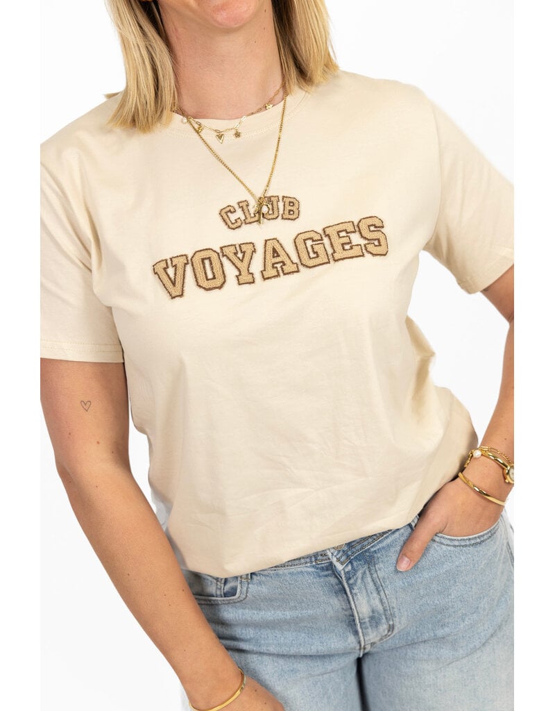 21Jewelz T-shirt "Club Voyage" - beige