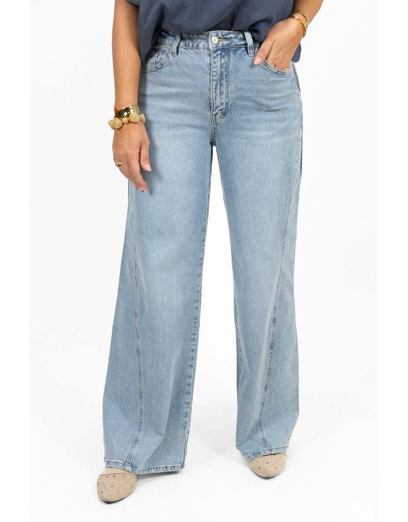 21Jewelz Wide leg jeans met naad - blauw