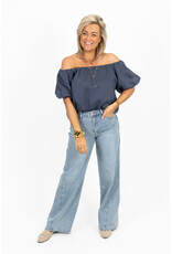21Jewelz Wide leg jeans met naad - blauw
