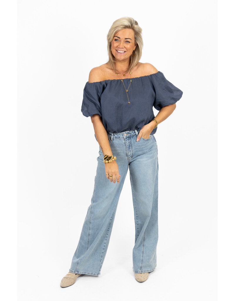 21Jewelz Wide leg jeans met naad - blauw