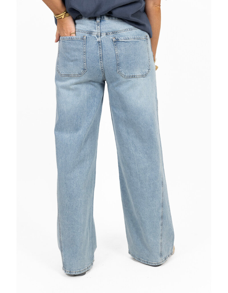 21Jewelz Wide leg jeans met naad - blauw