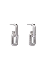 Go Dutch Label D&E - Double link earrings silver