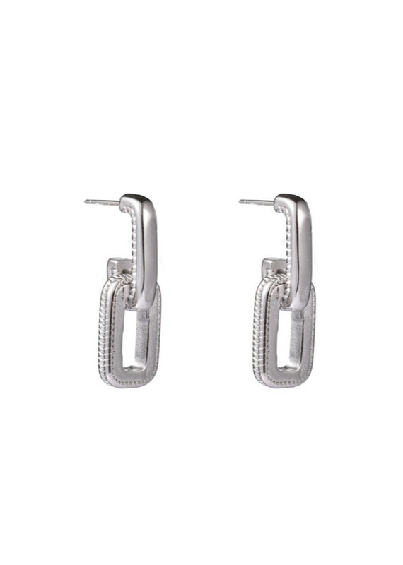 Go Dutch Label D&E - Double link earrings silver