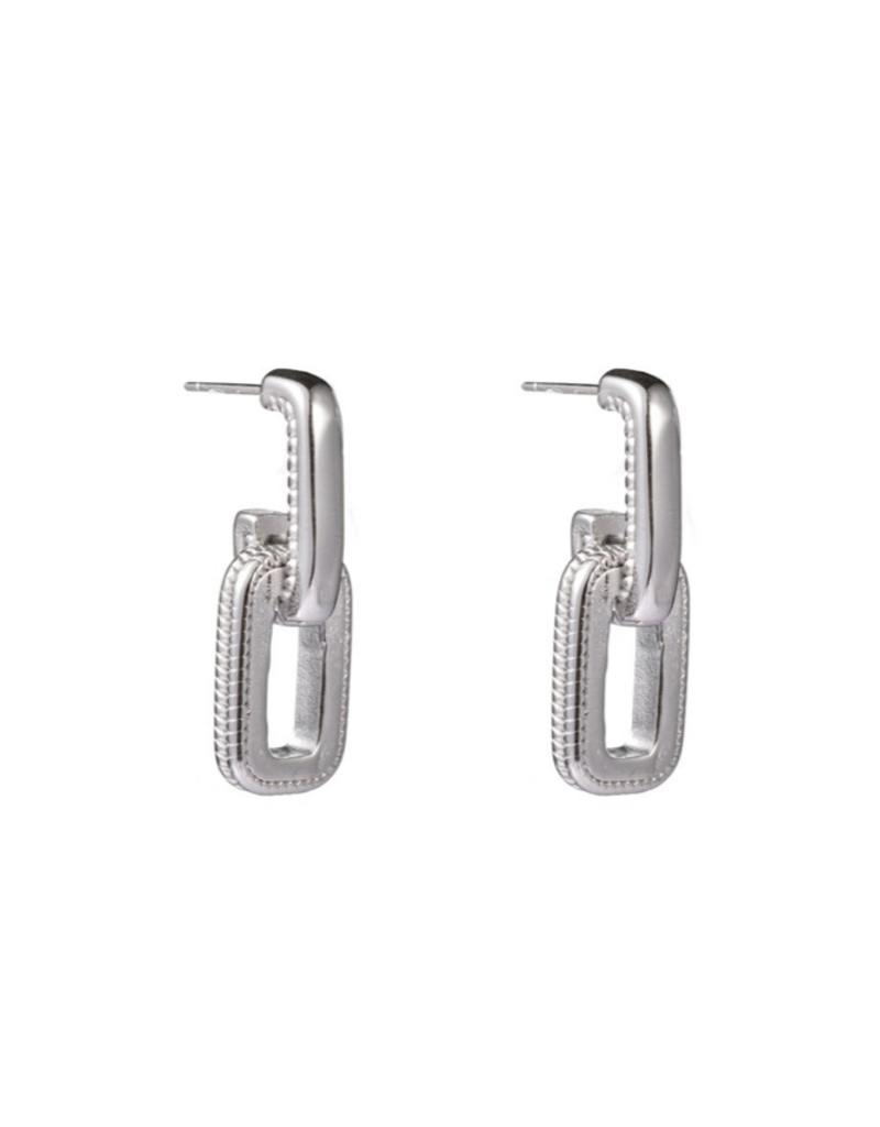 Go Dutch Label D&E - Double link earrings silver