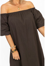 21Jewelz Off-shoulder midi jurk - bruin
