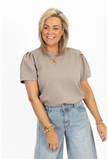21Jewelz Sweatshirt met pofmouw - taupe