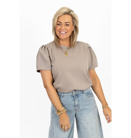 21Jewelz Sweatshirt met pofmouw - taupe