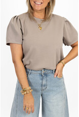 21Jewelz Sweatshirt met pofmouw - taupe
