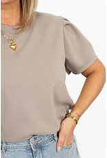21Jewelz Sweatshirt met pofmouw - taupe