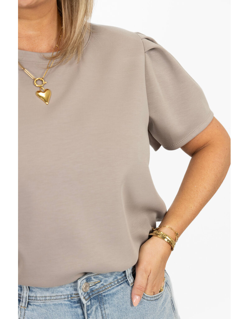 21Jewelz Sweatshirt met pofmouw - taupe