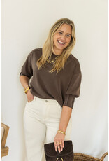 21Jewelz Sweatshirt met smock mouwtje - bruin