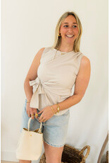 21Jewelz Mouwloze top met strik - beige
