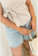 21Jewelz Mouwloze top met strik - beige