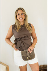 21Jewelz Mouwloze top met strik - bruin