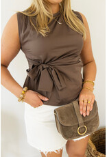 21Jewelz Mouwloze top met strik - bruin