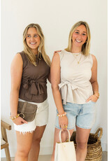 21Jewelz Mouwloze top met strik - bruin