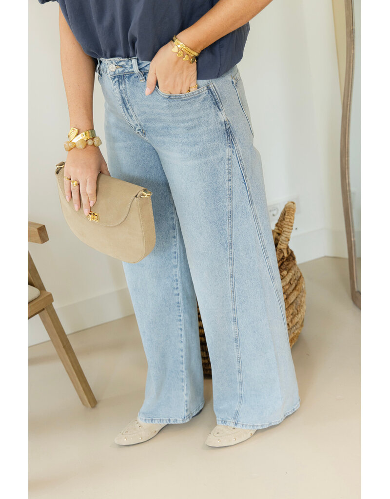 21Jewelz Wide leg jeans met naad - blauw