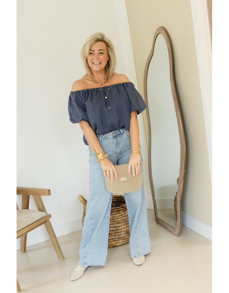 21Jewelz Wide leg jeans met naad - blauw