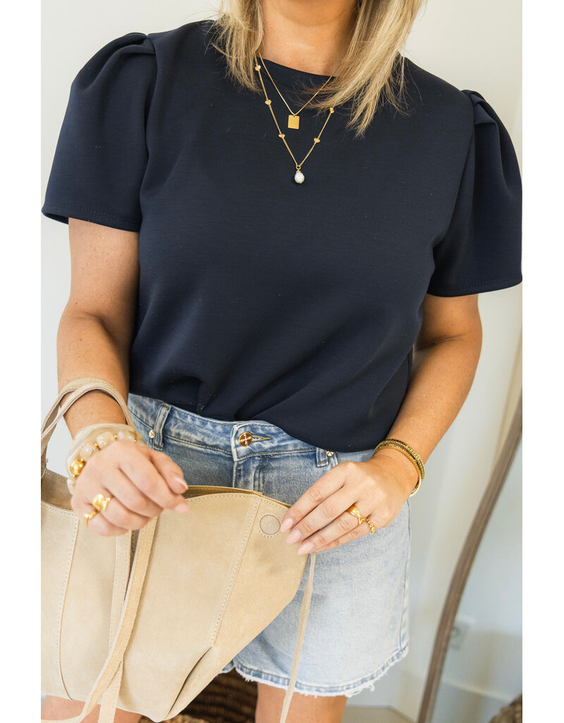 21Jewelz Sweatshirt met pofmouw - donkerblauw