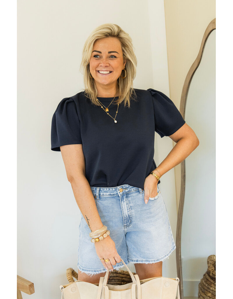 21Jewelz Sweatshirt met pofmouw - donkerblauw