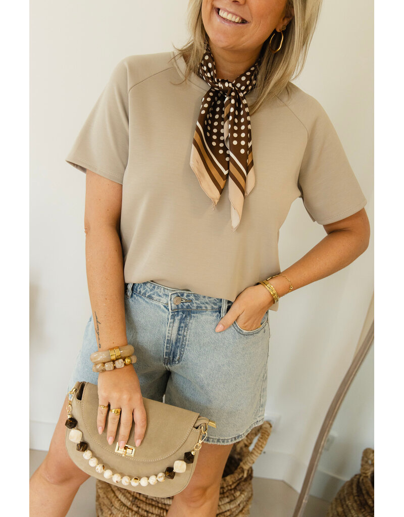 21Jewelz Korte mouwen sweater - taupe