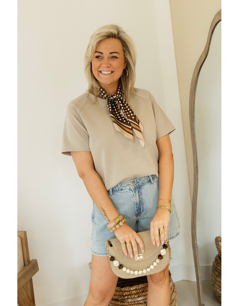 21Jewelz Korte mouwen sweater - taupe