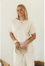 21Jewelz Korte mouwen sweater - lichtbeige