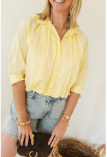 21Jewelz Effen blouse met driekwart pofmouw - geel