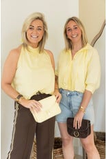 21Jewelz Effen blouse met driekwart pofmouw - geel