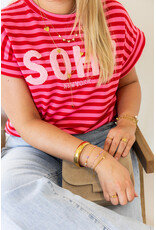 21Jewelz Gestreepte top "SOHO" - roze/rood